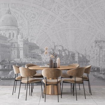 Tapeta winylowa struktura płótna wenecja - VENEZIANA ventaglio (gray)