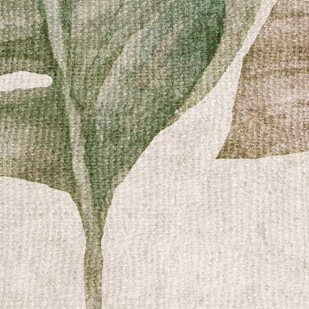 Tapeta winylowa struktura płótna liście tropikalne - GIANNI Simple (green)
