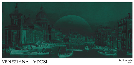 Tapeta winylowa struktura płótna wenecja - VENEZIANA ventaglio (green)