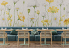Tapeta winylowa struktura płótna kwiaty żółte łąka - AUDREY yellow (simple)