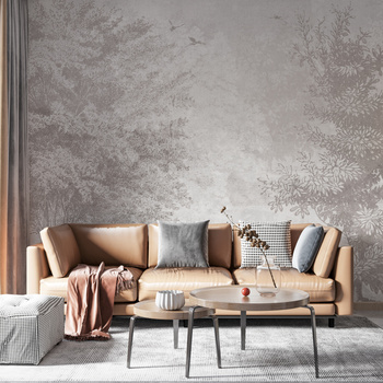 Tapeta winylowa struktura płótna las sepia - KENSINGTON (beige)