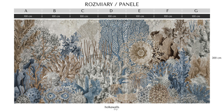 Tapeta winylowa struktura płótna rafa koralowa - NORI blue