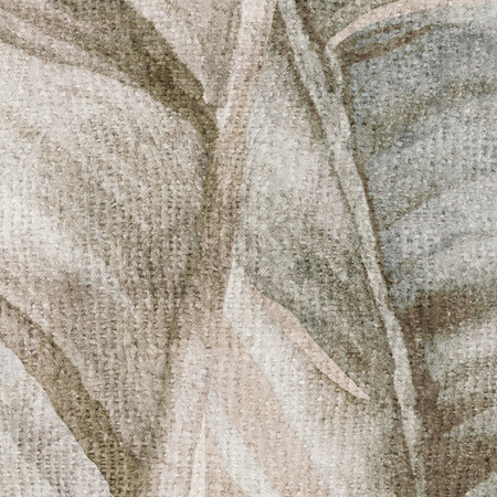 Tapeta winylowa struktura płótna liście tropikalne - GIANNI Arch (beige)