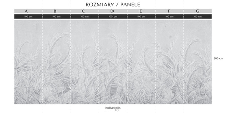 Tapeta winylowa struktura płótna liście tropikalne szara - FLORAL delicate