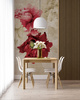 Tapeta winylowa struktura płótna kwiaty peonie czerwona - MEMORY LANE red (pure)
