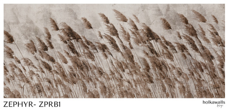 Tapeta winylowa struktura płótna trawy kolorowa - ZEPHYR sepia