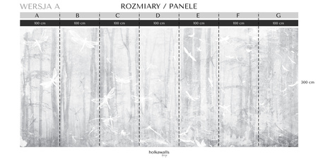 Tapeta winylowa struktura płótna las szara - TAKE A BREATH dragonfly (gray)
