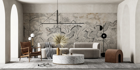 Tapeta winylowa struktura płótna smok beżowa - DRAGO beige