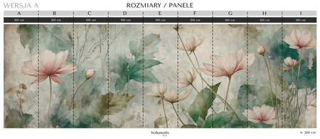 Tapeta winylowa struktura płótna kwiaty kolorowa dekoracyjna - SCARLETT simple (color)