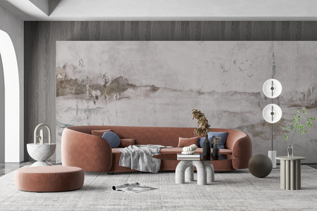 Tapeta winylowa struktura płótna widok beżowa - SAHRA gray