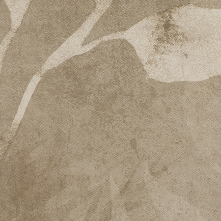 Tapeta winylowa struktura płótna gałązki i liście beżowa - TAMAMI (champagne)