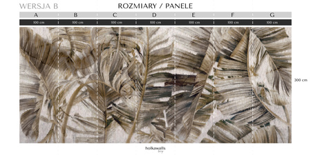 Tapeta winylowa struktura płótna liście tropikalne zielona - MONSOON green