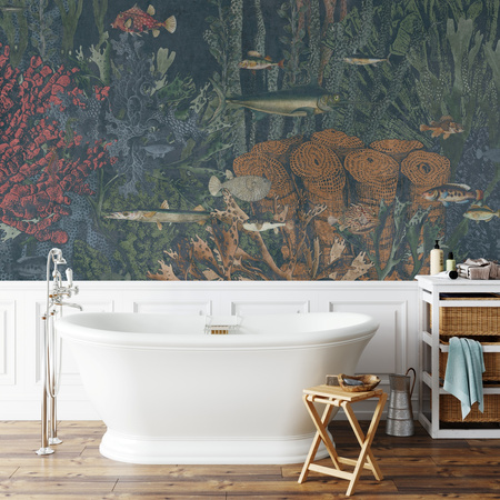 Tapeta winylowa struktura płótna rafa koralowa - DEEP WATERS fish