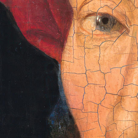 Tapeta winylowa struktura płótna obraz olejny - JAN VAN EYCK & THE BEETLE (brown)