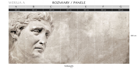 Tapeta winylowa struktura płótna rzeźba antyczna beton beżowa - THEODORE stone (simple)