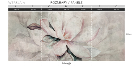 Tapeta winylowa struktura płótna kwiat magnolia - KALLIE pure