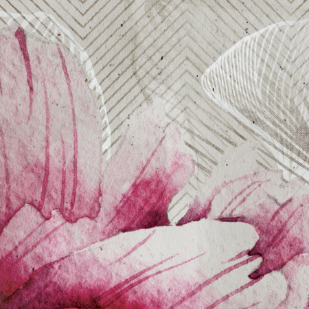 Tapeta winylowa struktura płótna kwiaty peonie różowa - MEMORY LANE violet (pure)