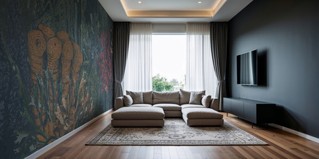 Tapeta winylowa struktura płótna rafa koralowa - DEEP WATERS plants