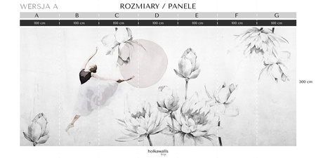 Tapeta winylowa struktura płótna kwiaty lilie baletnica różowa - LILY'S DREAM ballerina (black llily)