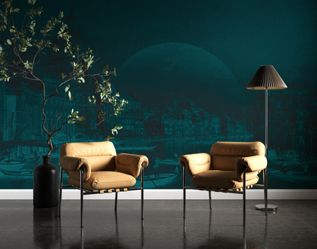 Tapeta winylowa struktura płótna wenecja - VENEZIANA sole (blue)