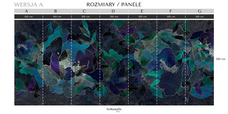 Tapeta winylowa struktura płótna kwiaty granatowa - SECRETO blue