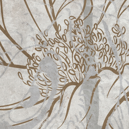 Tapeta winylowa struktura płótna żurawie orientalna kolorowa - NANAMI pure